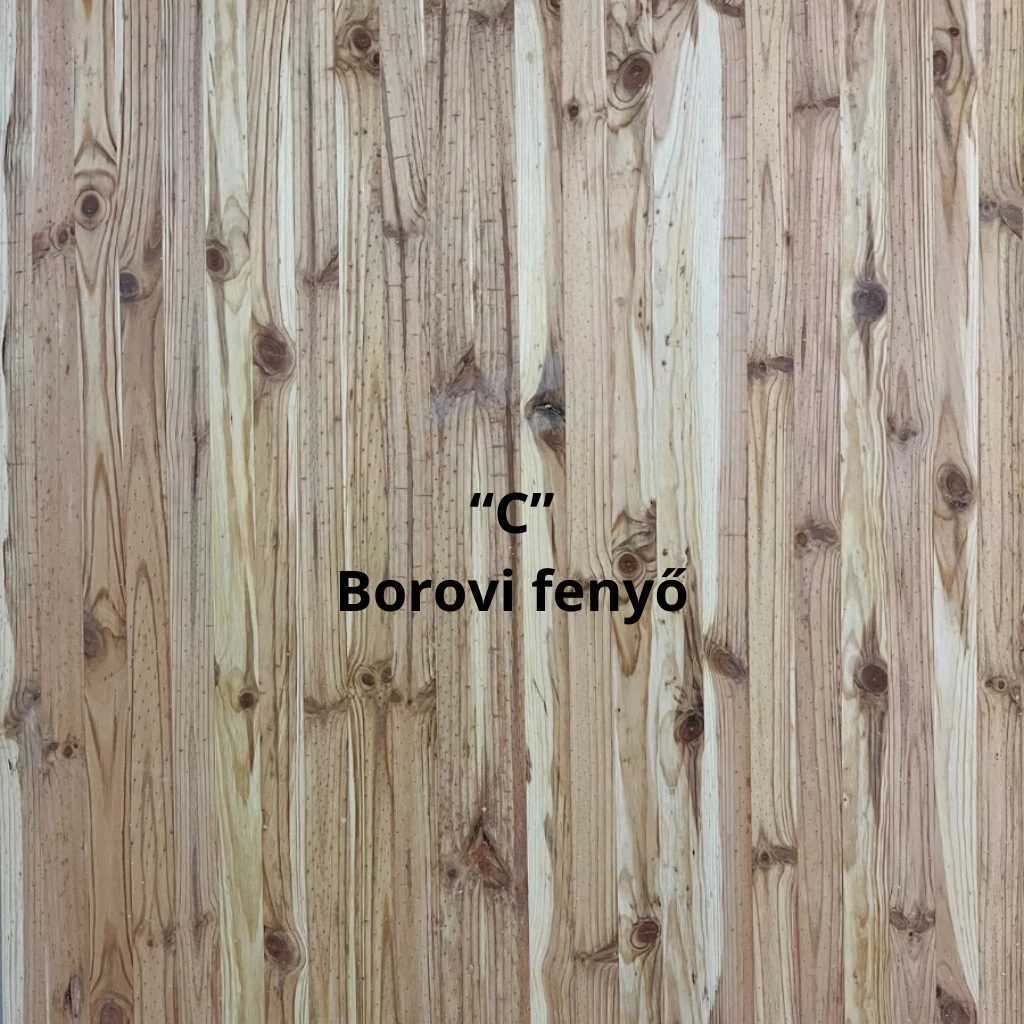 Táblásított borovi fenyő 32 mm vastag